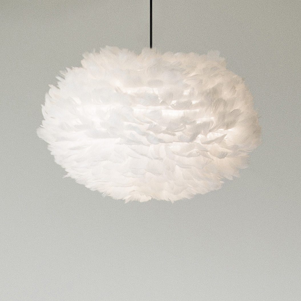 White Feather Pendant Lampshades Primrose Plum