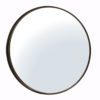 round metal industrial style wall mirror in bronze finish