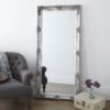 full length dressing mirror with ornate antique silver frame