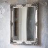 french style antique silver rectangular wall mirror with decorative frame