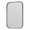 rectangular mirror with curved corners finished in a champagne silver leaf