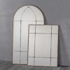 arch and rectangle shaped window wall mirrors with an antique gold frame
