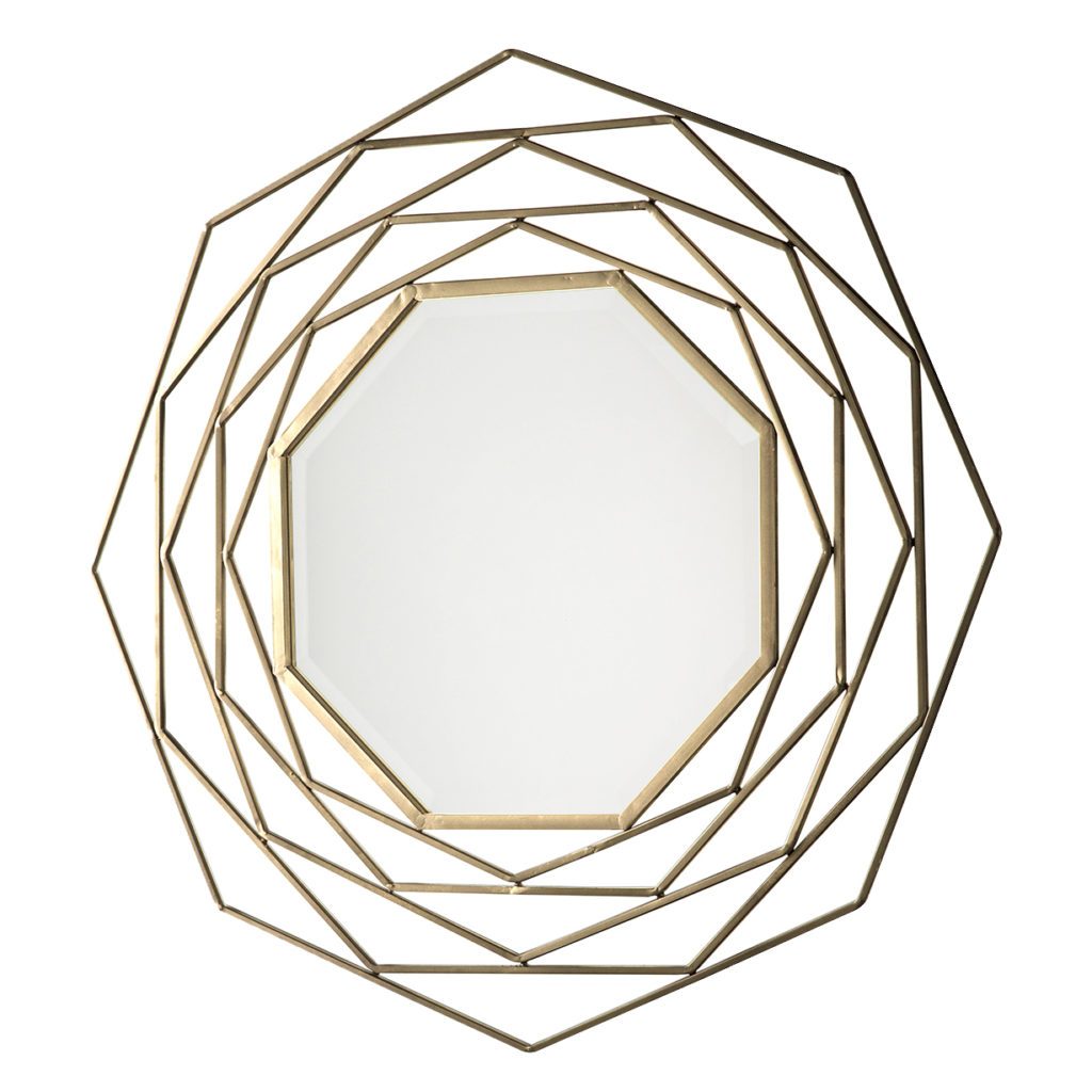 Gold Octagonal Metal Wall Mirror Primrose & Plum