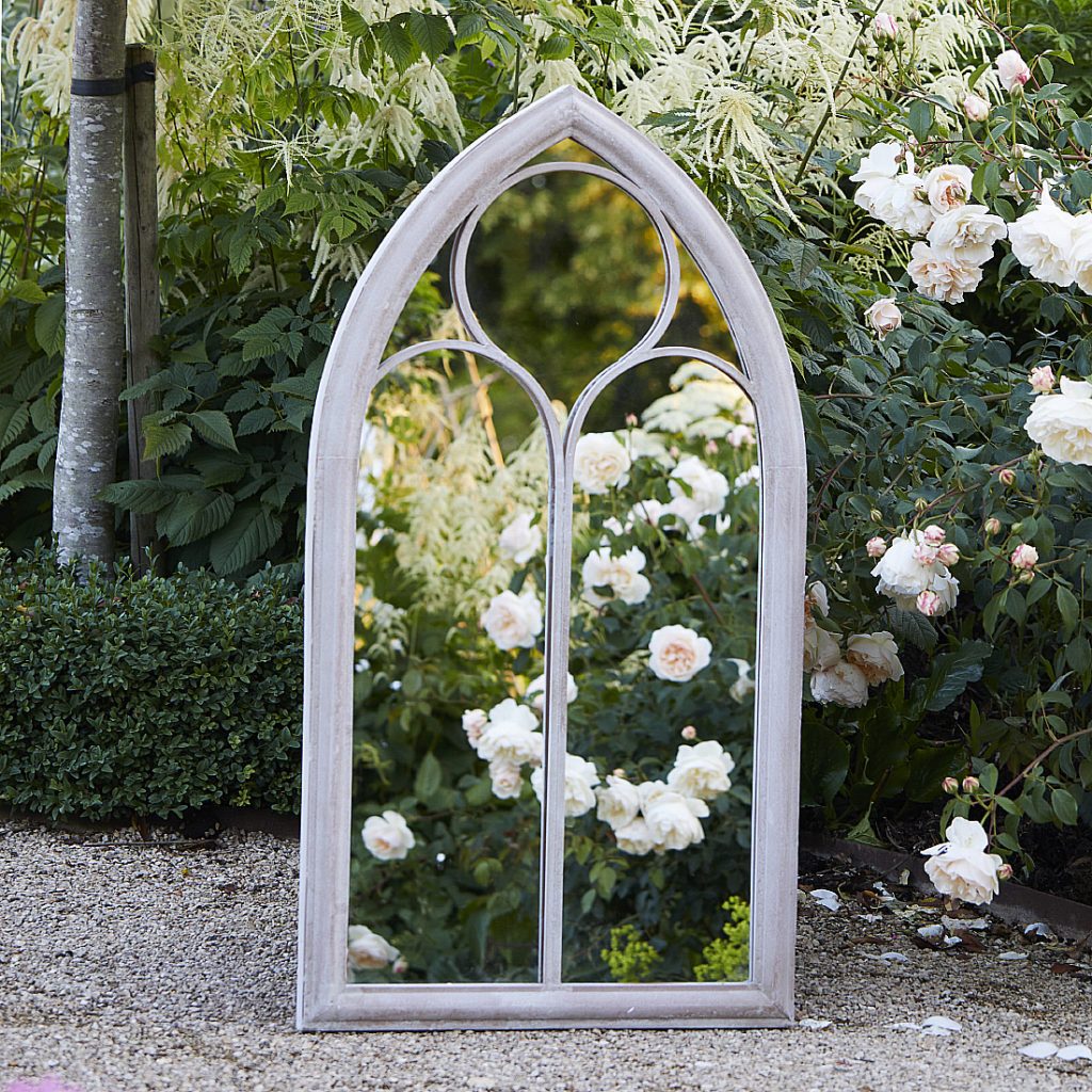 Large Stone Chapel Garden Mirror Two Sizes Primrose & Plum