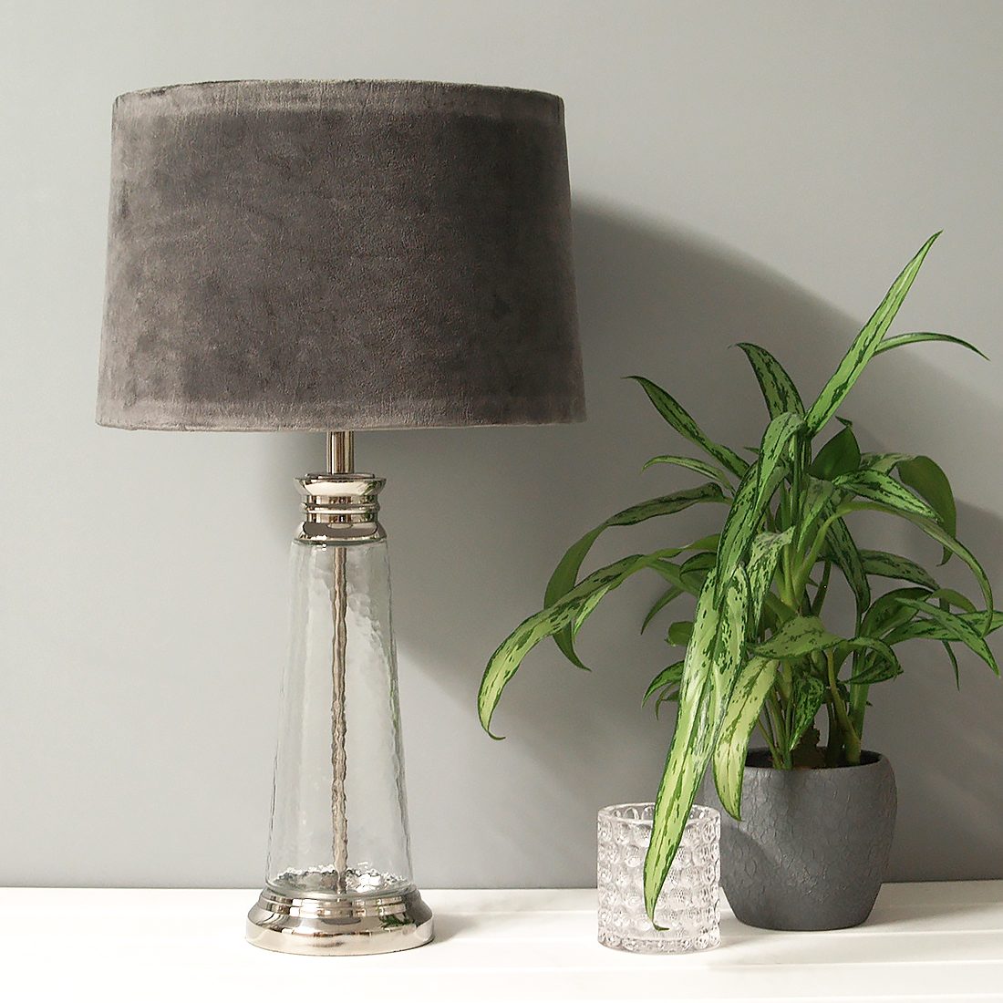 silver grey table lamp