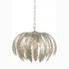 silver round metal pendant light on chain hanging