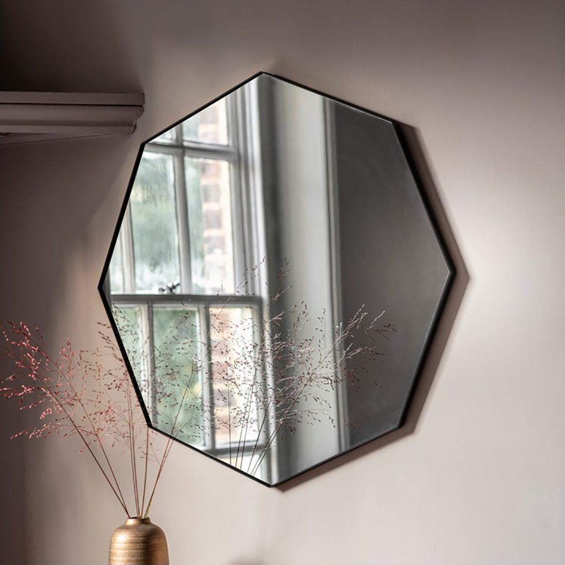 Black Octagonal Wall Mirror Wall Mirrors Primrose Plum