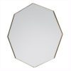 champagne gold slim metal framed octagonal wall mirror