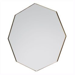 champagne gold slim metal framed octagonal wall mirror