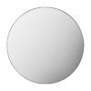 modern round wall mirror with a black metal edged frame