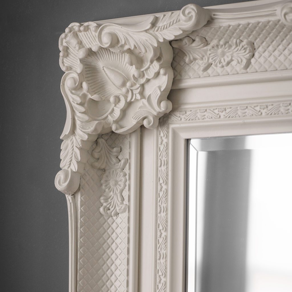 Ivory Ornate Wall & Floor Mirror Primrose & Plum