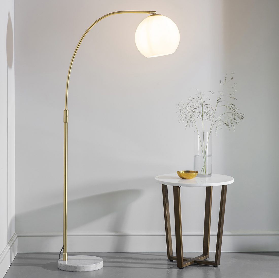 Gold and Marble Orb Floor Lamp | Primrose & Plum