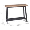 nordic style beech console table with a painted black base with shelf and natural oak top