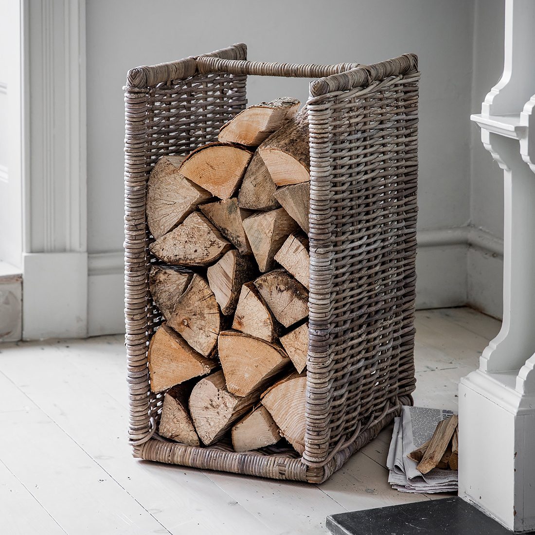Rattan Square Log Basket Primrose Plum