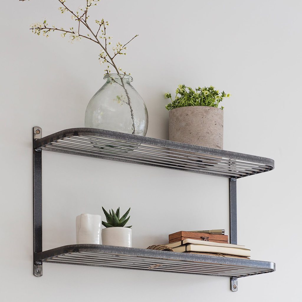 Steel Two-Shelf Industrial Wall Unit - Primrose & Plum