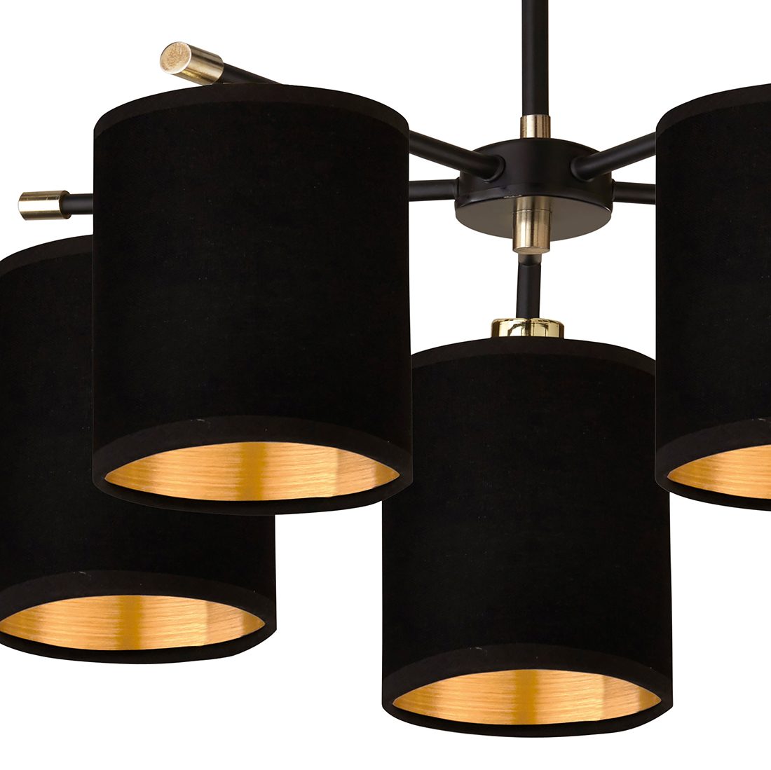 Black Gold Five Lamp Chandelier
