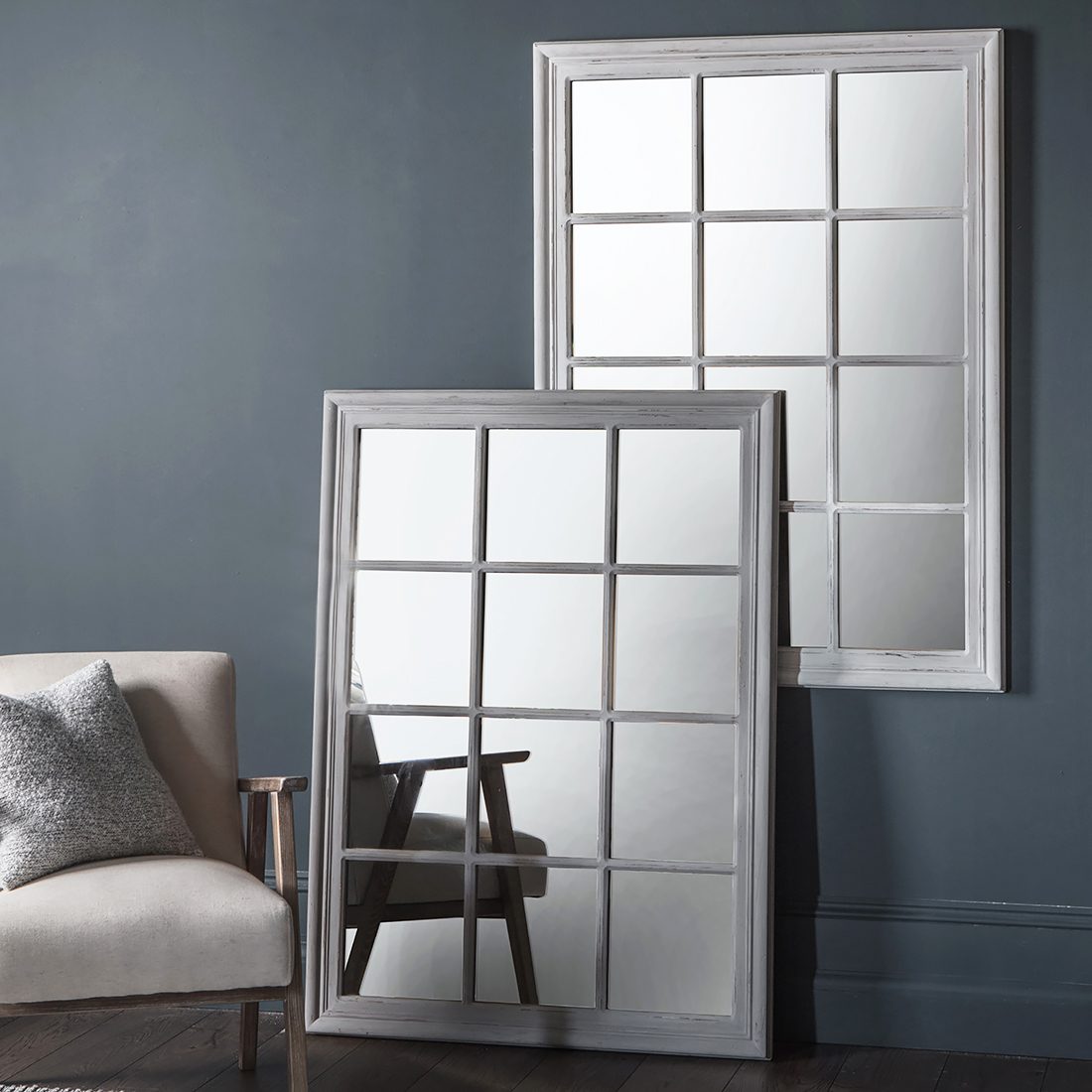 Rectangular Window Mirror - White or Grey | Primrose &amp; Plum