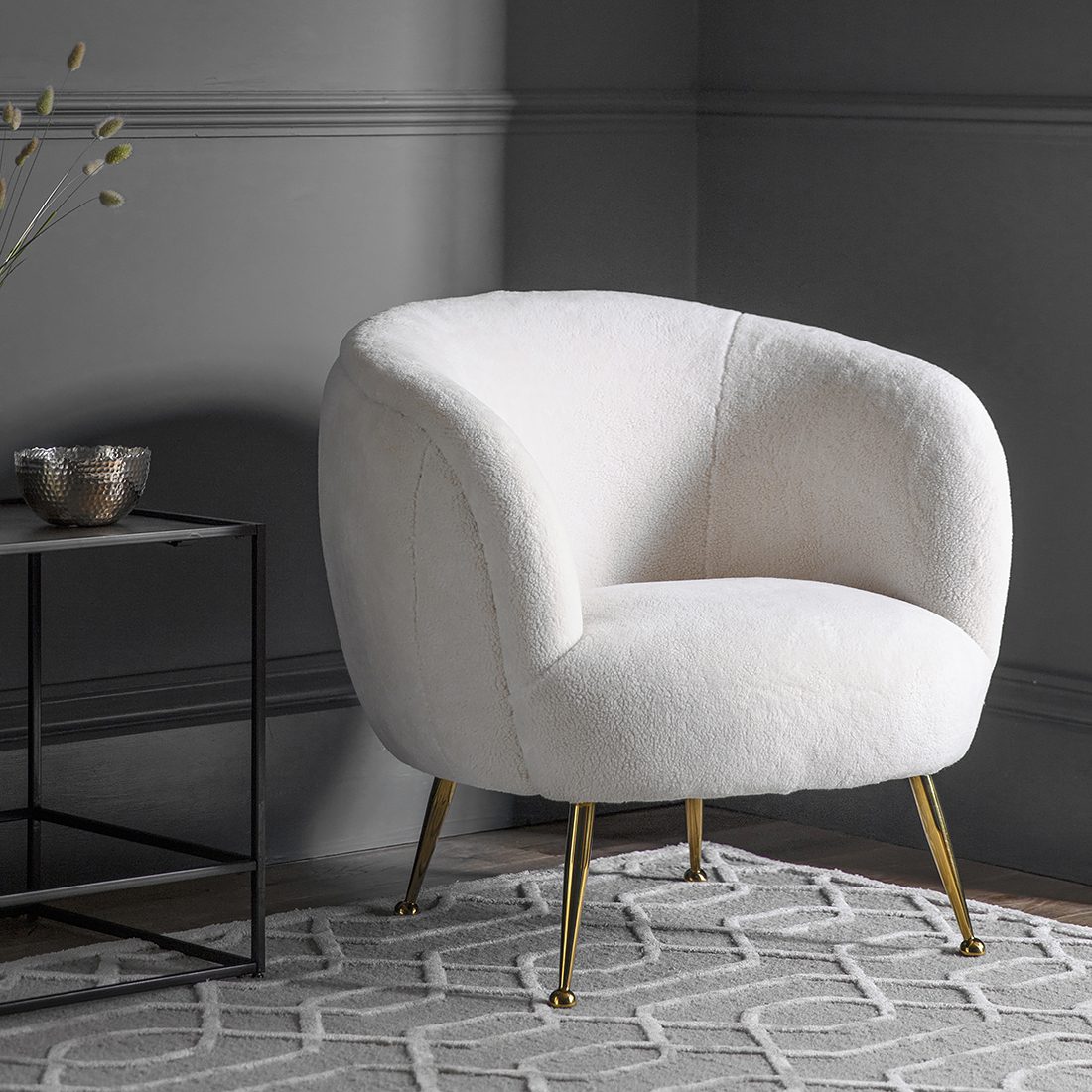 off white armchair