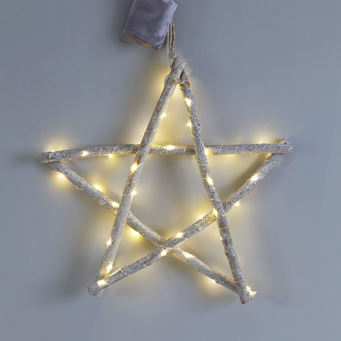 Hanging Led Wooden Stars Christmas Lighting Primrose Plum