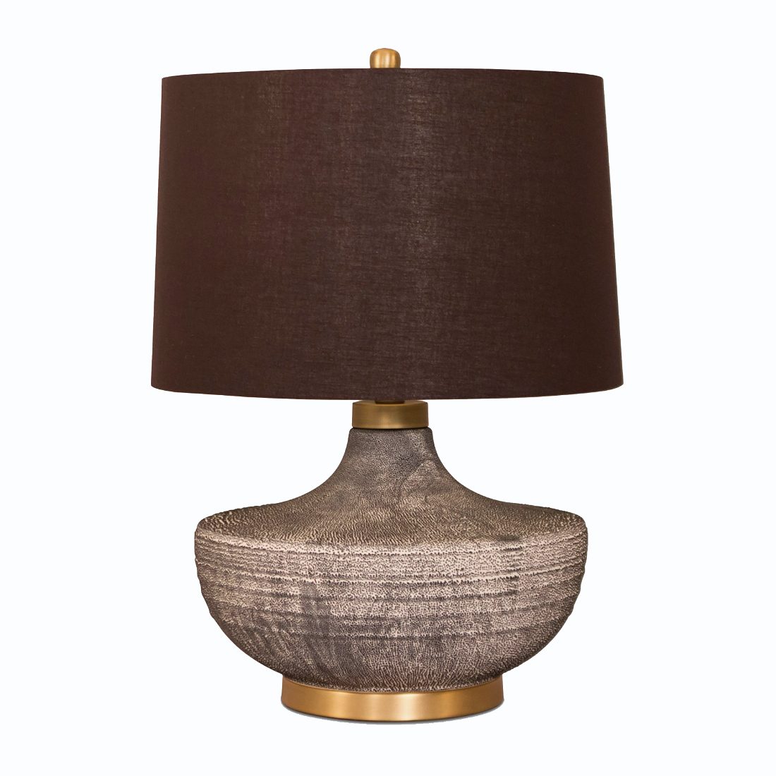 Textured Ceramic Table Lamp With Black, Round Table Lamps Uk