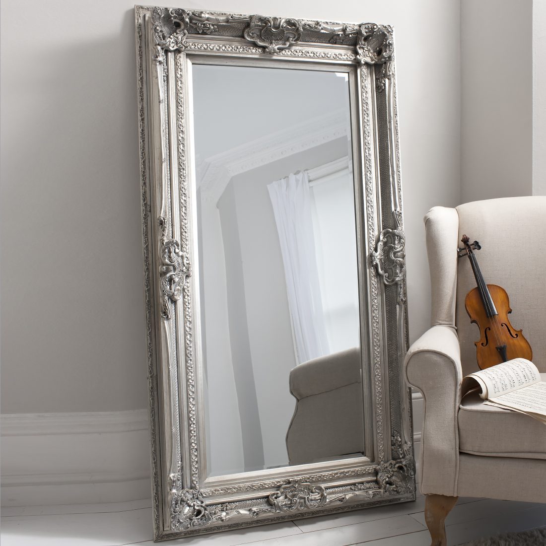 Silver Baroque Leaner Mirror - Primrose & Plum