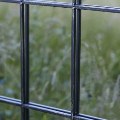 tall metal framed arched garden window mirror