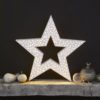 large three dimensional wooden multi-functional star light adorned with tiny warm-white/multi lights