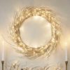 Lit Champagne Gold Christmas Wreath