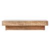 chunky natural wood rectangular coffee table with a raw finish