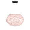 medium sized round blush pink goose feather lampshade