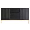 black ridged sideboard with gold legs