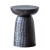 black side table with ribbed detail texture
