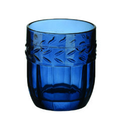 heavy decorative dark blue glass tumbler