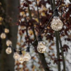 extendable set of 20 bulb black outdoor festoon lights