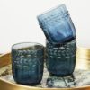 heavy decorative dark blue glass tumbler