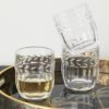 heavy decorative clear glass tumbler