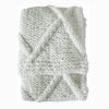 loose knit cream chunky cable knit throw with diamond design
