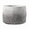 round concerete plant pot with a woven design and grey and white ombre finish - available in three sizes