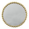 round wall mirror with a gold metal bobble frame