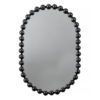 curved pill shaped wall mirror with a black metal bobble frame