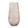 tall blush pink glass ribbed vase available in two sizes