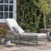 outdoor rattan sun lounger with cushion