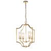 light with frosted glass casing gold satin brass framework and four bulb holders