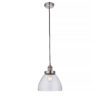 retro style industrial pendant light finished in silver with clear glass shade