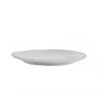 set of four off-white porcelain side plate with an uneven rustic shape and beaded edging