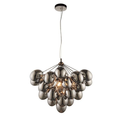 statement smoked glass cluster pendant chandelier