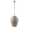 large rounded decorative silver wired pendant light with an adjustable hanging chain in polished nickel