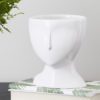 contemporary ceramic white face planter