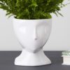 contemporary ceramic white face planter