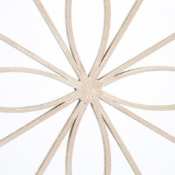 decorative outdoor garden mirror with a lightly distressed cream metal frame